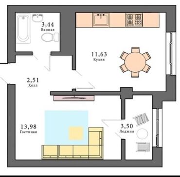 продаю квартиру сокулуке: 1 комната, 36 м², Элитка, 10 этаж, ПСО (под самоотделку)