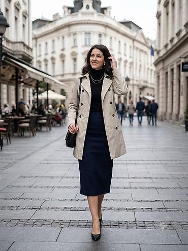 next bluza: Ženski bež trench kaput – United Colors of Benetton - Klasičan — 2