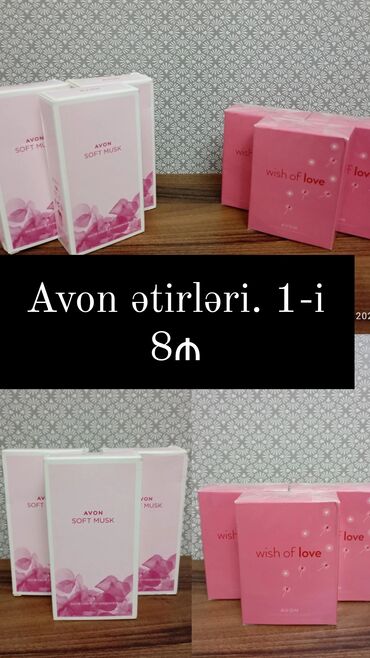 avon firmasinin etirleri: ✅Avon ətirləri.Həftə içı bəzi metrolara çatdırılma var. Hərəsindən 5