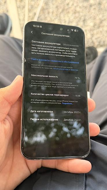 apple 16e: IPhone 15 Pro Max, титановый корпус, цвет светло‑серый. Память 256 ГБ — 3