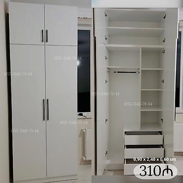 Dolablar: Yeni, 2 qapılı, Siyirməli, Ağ, Açılan, Düz dolab — 1
