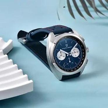 Ručni satovi: PAGANI DESIGN PD-1782 - 39mm - Plava/Koza - Seiko Mehanizam Potpuno — 9