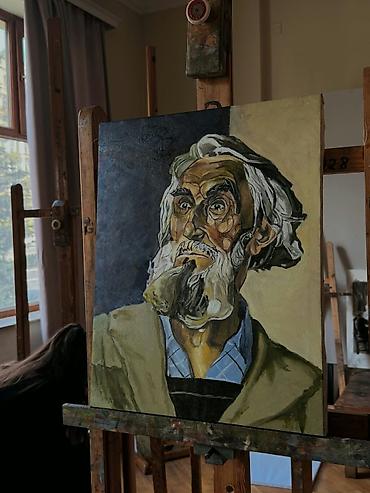 şaxta baba şekili: Yağlı boya portret tablo - Texnika: kətan üzərində yağlı boya - Ölçü — 3
