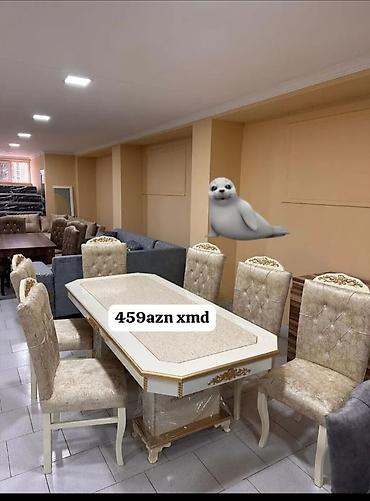 oturan stullar: Qonaq otağı üçün, Yeni, Açılmayan, Dördbucaq masa, 6 stul — 1