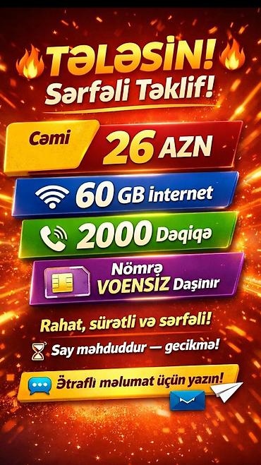 60 gb internet: Nömrə: ( 010 ) ( 555 ), Yeni — 1