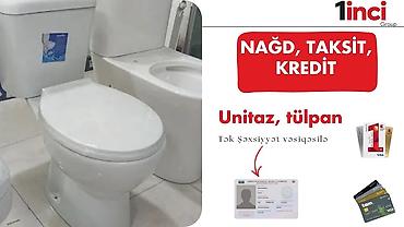 Unitaz və tulpan dəsti - Klassik dizaynlı, ağ keramika material -