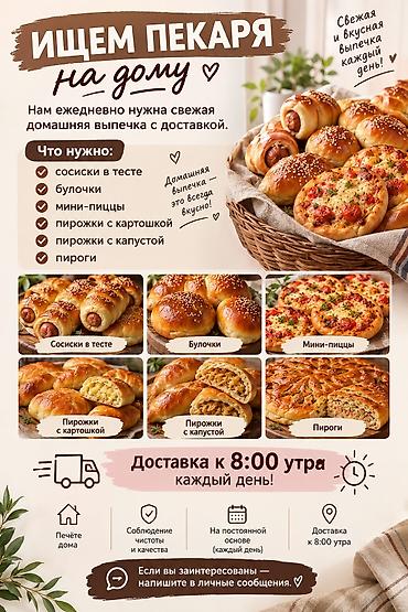 Талап кылынат Нан бышыруучу, Төлөм: Күнүмдүк