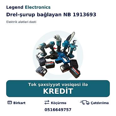 drel dəst: Elan başlığı: Drel‑şurup bağlayan NB 1913693 Elan mətni: Elektrik — 1