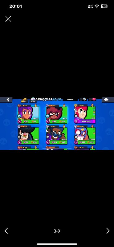Video oyunlar üçün aksesuarlar: Brawl Stars hesabı – detallı məlumat - Kupa: 9437 (profildə “Tüm — 4