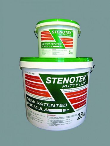 резиновая краска для бетона: Универсальная шпатлевка STENOTEK PUTTY LUX, представленная в двух