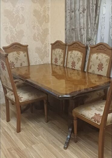 Şarj cihazları: Qonaq otağı üçün, Açılan, Dördbucaq masa, 6 stul