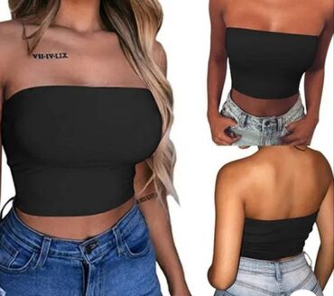 Topovi: L, Viskoza, Jednobojni, bоја - Crna — 15