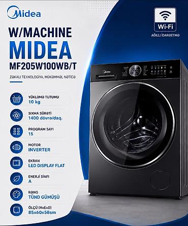 Paltaryuyan maşın Midea, 10 kq, Yeni, Avtomat, Qurutmasız, Kredit var, Ödənişli çatdırılma