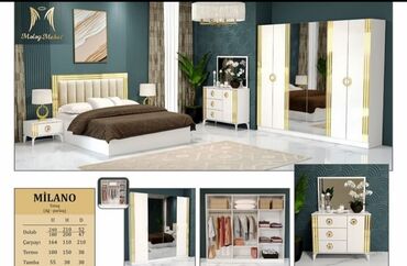 Yataq otağı dəstləri: İkinəfərlik çarpayı, Dolab, Termo, 2 tumba, Azərbaycan, Yeni — 9