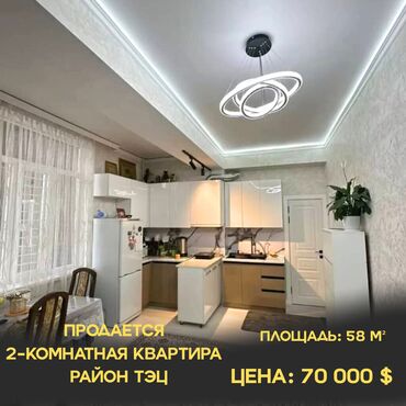 квартира керек дордой жактан: 2 комнаты, 58 м², Индивидуалка, 7 этаж, Евроремонт