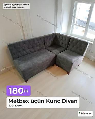 Ev və bağ: Mətbəx üçün Künc Divan – 170×120 sm - Rahat L formalı dizayn, mətbəx — 1