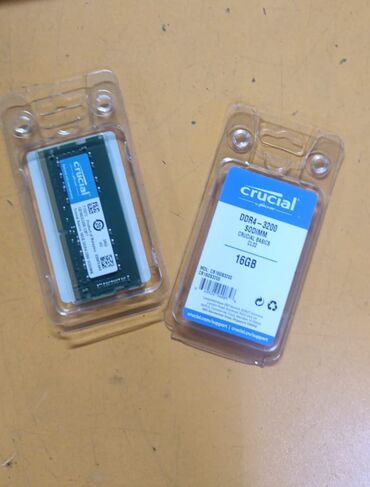 офисные пк: Оперативдик эс-тутум, Жаңы, Crucial, 16 ГБ, DDR4, 3200 МГц, Ноутбук үчүн