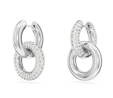 swarovski: Серьги круглые Swarovski Dextera. Родиевое покрытие, сертификат — 2