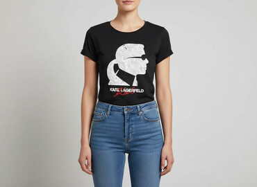 calvin klein performance koszulki damskie: Karl Lagerfeld, T-shirt damski, rozmiar M