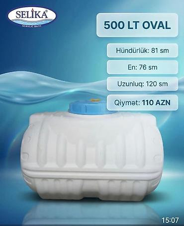 Bak, Plastik, 500 l l, Yeni