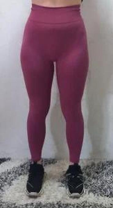 Helanke, biciklistički šortsevi: Ženske sportske helanke – visoki struk, bešavne - Boja: ciklama/roze — 17