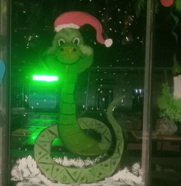 Bayram bəzəkləri: Yeni il vitraj rəsmləri – pəncərə və vitrin bəzəyi - Xidmət: Şüşə — 13