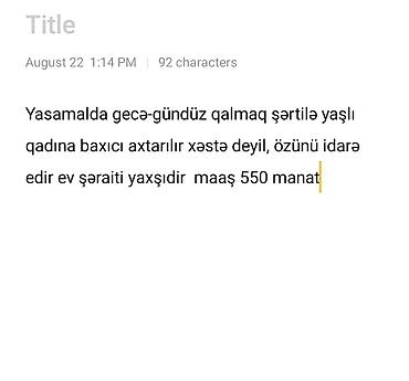 qebelede is elanlari 2022: Xəstə baxıcısı tələb olunur, Növbəli qrafik, Aylıq ödəniş — 1