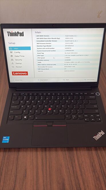 Apple MacBook: Lenovo ThinkPad noutbuku Model: ThinkPad E590 seriyası (klaviaturada