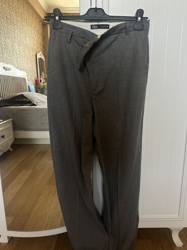 Толстовки: Классические Мужские брюки, Zara, S (EU 36), цвет - Серый