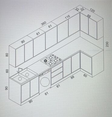 Mətbəx mebeli: Mebel paketı – müasir mətbəx, yemək masası dəsti, yataq və qarderob - — 19