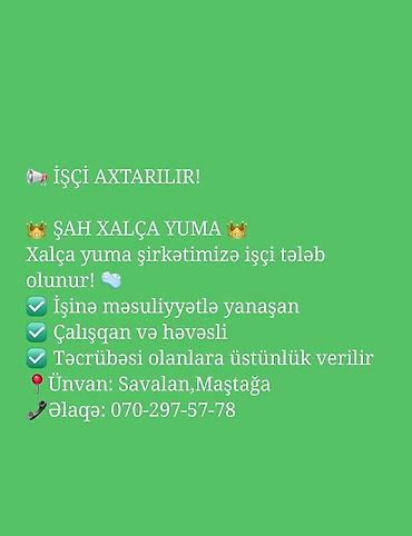 ev təmizləmə isləri: Şah Xalça Yuma – işçi axtarılır! Xidmət: Xalça yuma şirkətinə əməkdaş — 1