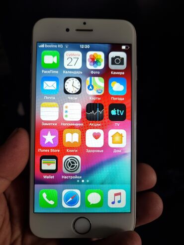 Apple iPhone: IPhone 6, Б/у, 32 ГБ, Серебристый, Защитное стекло, 90 %