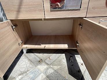 plastik dolab: Güzgülü paltar dolabı - Material: açıq palıd rəngində laminat/LDSP - — 4