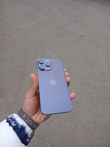 Apple iPhone: IPhone 14 Pro Max, 128 GB, Deep Purple, Zəmanət, Simsiz şarj, Face ID