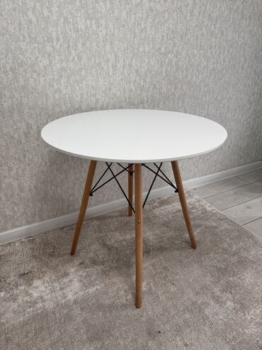 круглый деревянный стол реставрация лаком: Кухонный Стол, цвет - Белый, Новый