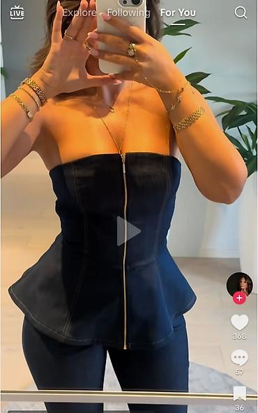 mint: Zara trendi teksas korset vel. S– bez bretela, sa peplum krojem - — 1