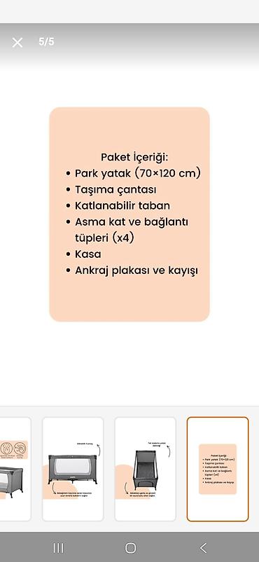 Ev və bağ: Ozmo park yataq – 70×120 sm ölçüdə, portativ və praktik beşik/oyun — 4