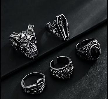 brilyant uzuk: Gotik üslubda kişi üzük dəsti - Dizayn: Qara-gümüş tonlarında — 1