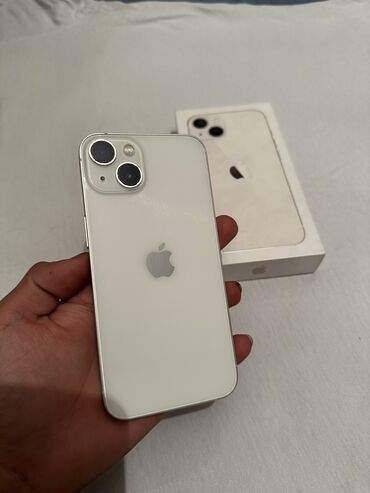 мак 2: IPhone 13, Б/у, 128 ГБ, White Titanium, Зарядное устройство, Защитное стекло, Чехол, 76 %
