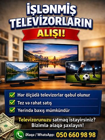 mac utu feni: Xidmət: İşlənmiş televizorların alışı Təsvir: - Bütün ölçülərdə — 1