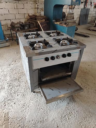 mini pec: Sənaye tipli qaz plitəsi və soba kombinəsi - 4 gözlü güclü qaz ocağı — 3