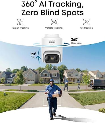 gunəş projektoru: Anker Eufy C37 Nəzarət Kamerası 🔄 360° AI izləmə (Pan və Tilt) Tək — 2