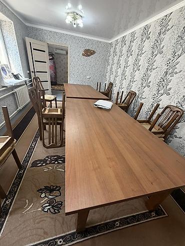 куханые столы: Большой раздвижной обеденный комплект: два прямоугольных стола из — 2