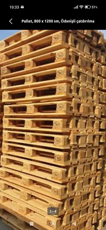 Palletlər, paddonlar: Pallet, 800 х 1200 sm, Ödənişli çatdırılma — 10