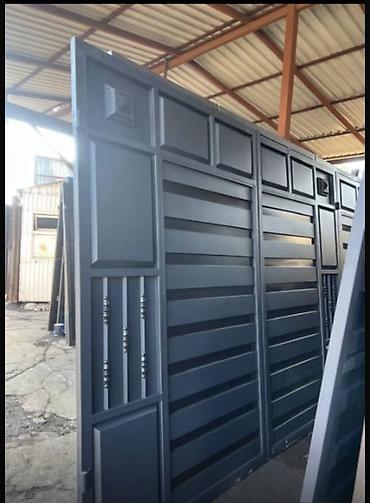 Распашные ворота: Металлические уличные ворота современного дизайна - Материал — 15