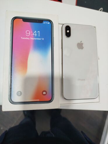 Apple iPhone: IPhone X, 64 GB, Ağ, Face ID