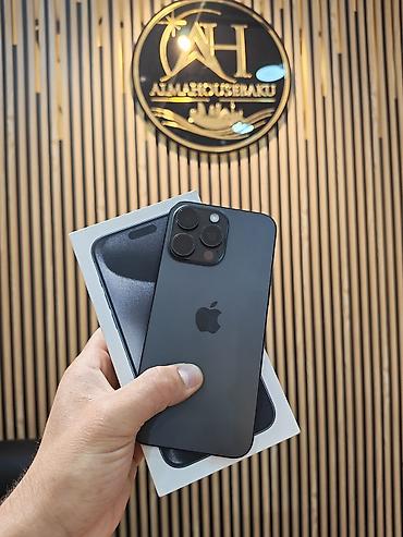 electronics iphone: IPhone 15 Pro Max, 512 GB, Black Titanium, Face ID, Sənədlərlə, Zəmanət — 1