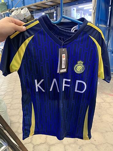 Детская футбольная футболка Al Nassr, домашняя, сине‑желтая. Размеры