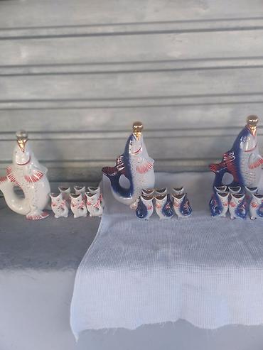samovar satisi lalafo: Porcelan “Balıq” şərab/qonaqlıq dəsti - Klassik balıq formasında — 2