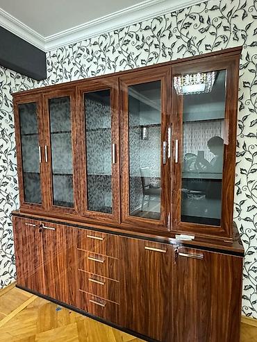 Буфеты: Yemək otağı üçün vitrinli bufet - Material: MDF/LDSP əsaslı, parlaq — 4